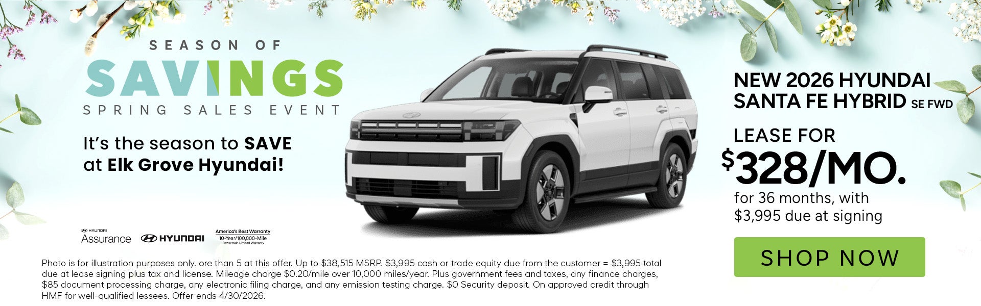 Lease for $328/month for 36 months $3,995 due at signing