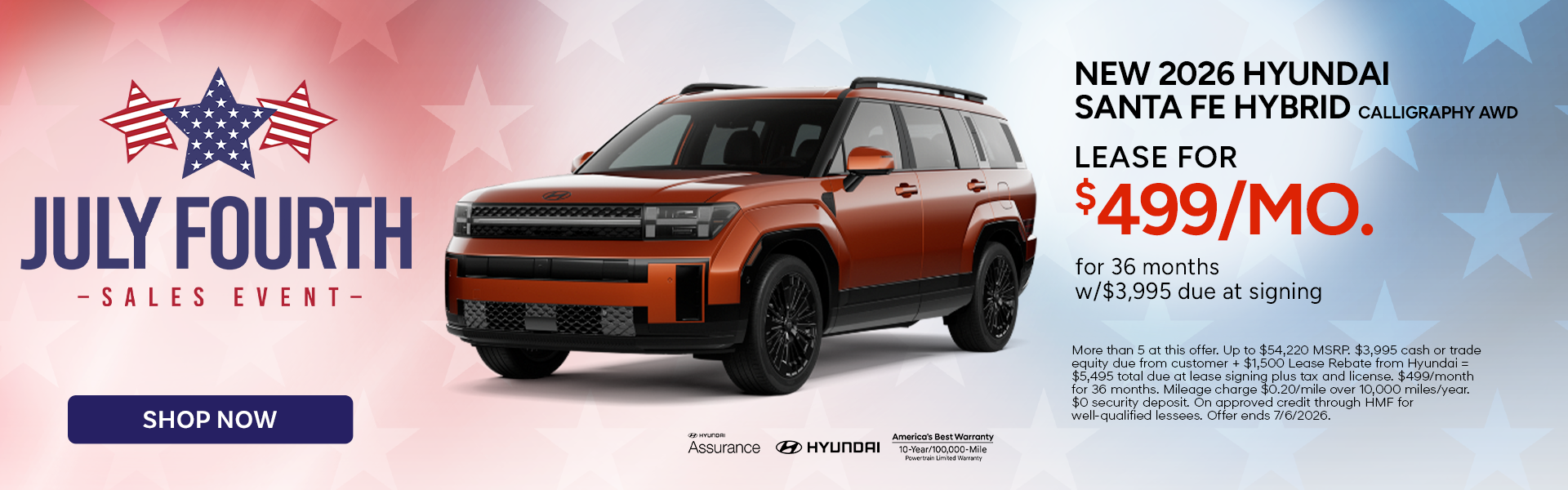 Lease the 2026 Hyundai Santa Fe Hybrid Calligraphy AWD 