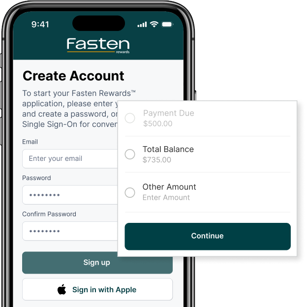 iPhone with Fasten Visa and Rewards